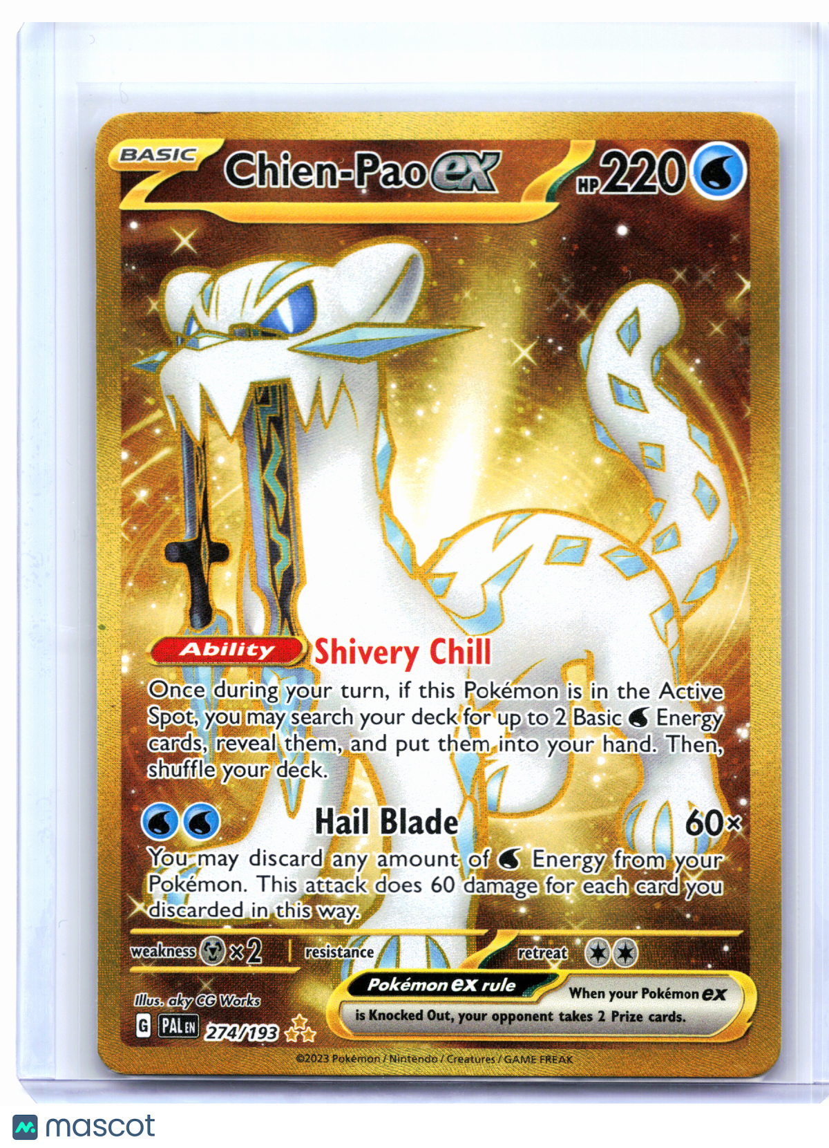 2023 Pokemon—Chien-Pao ex #274/193 Paldea Evolved—Hyper Rare Holo