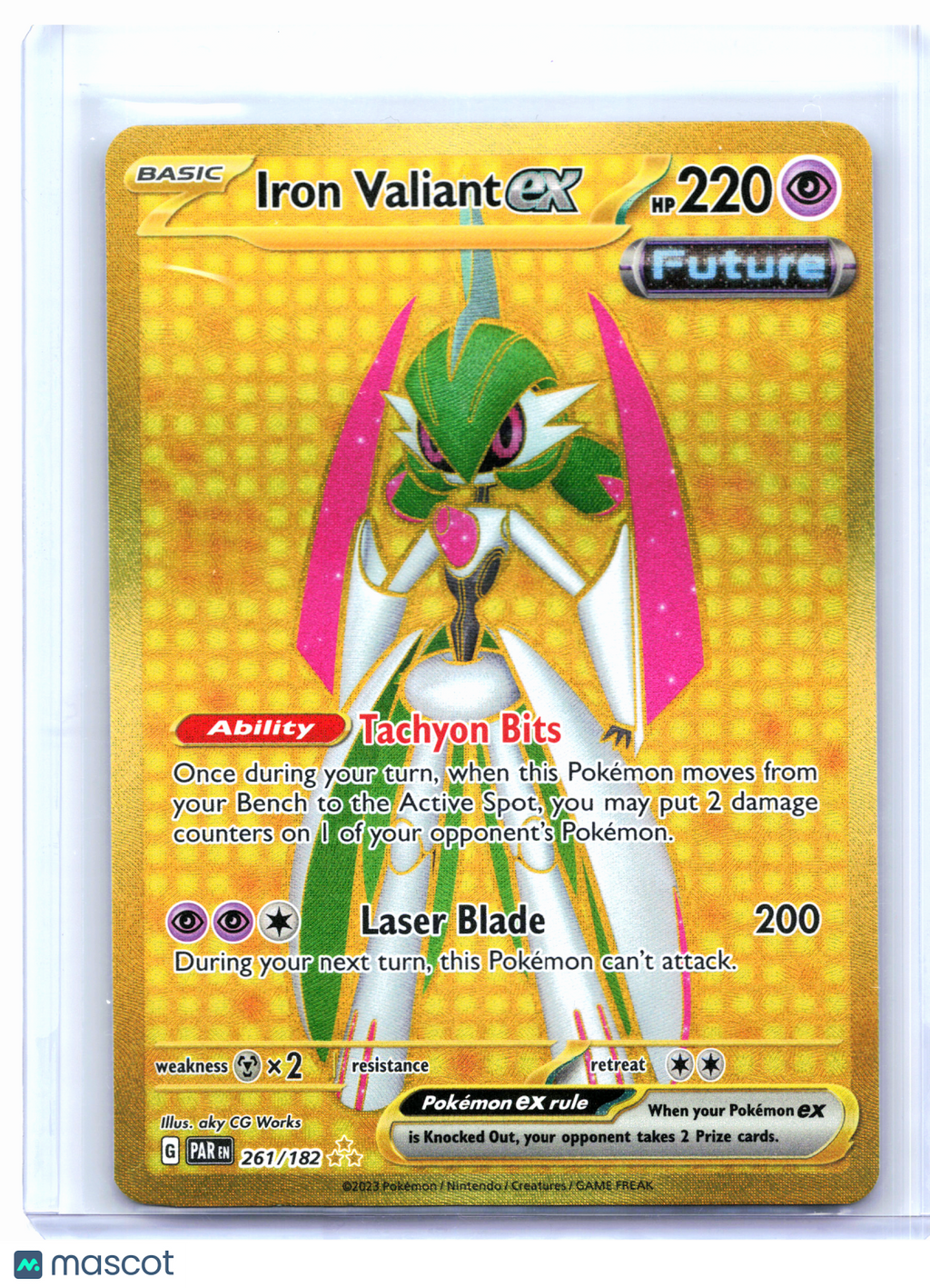2023 Pokemon—Iron Valiant ex #261/182 Paradox Rift—Hyper Rare Holo