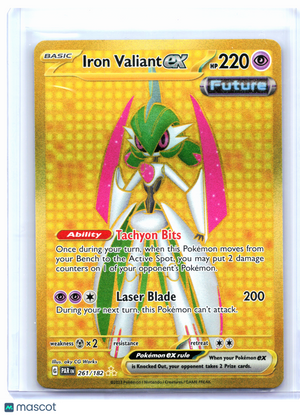 2023 Pokemon—Iron Valiant ex #261/182 Paradox Rift—Hyper Rare Holo