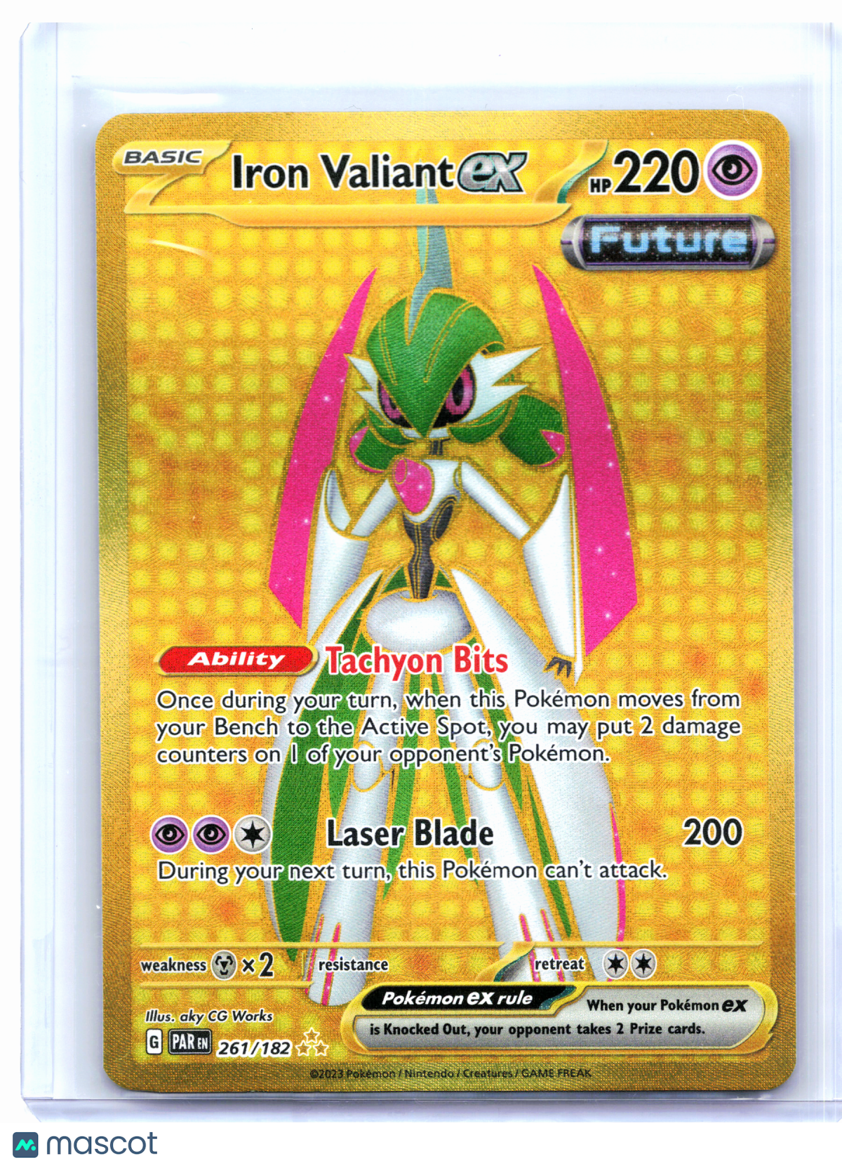 2023 Pokemon—Iron Valiant ex #261/182 Paradox Rift—Hyper Rare Holo