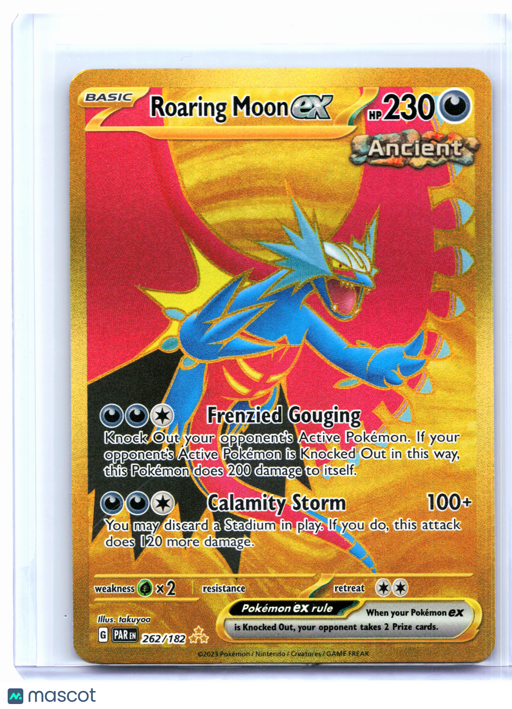 2023 Pokemon—Roaring Moon ex #262/182 Paradox Rift—Hyper Rare Holo