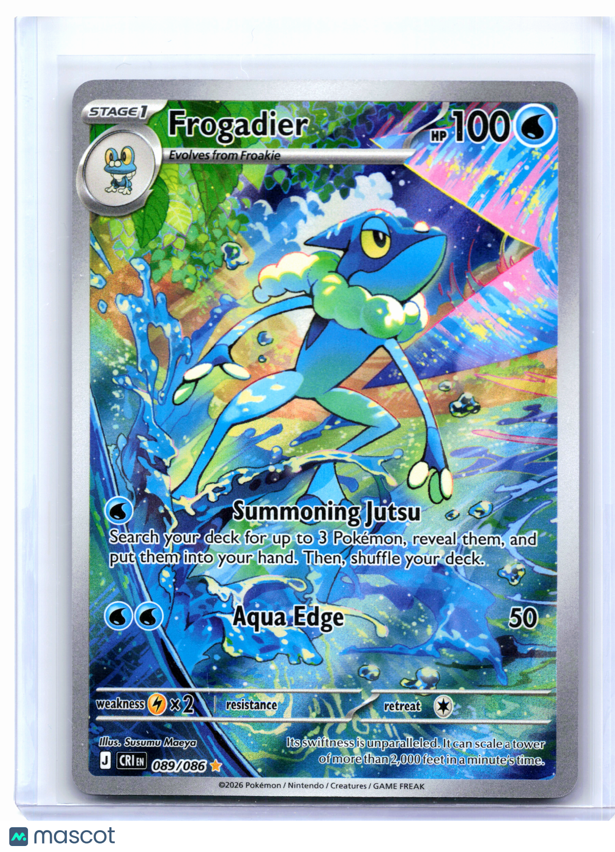 2026 Pokemon—Frogadier #089/086 Chaos Rising—Illustration Rare Holo