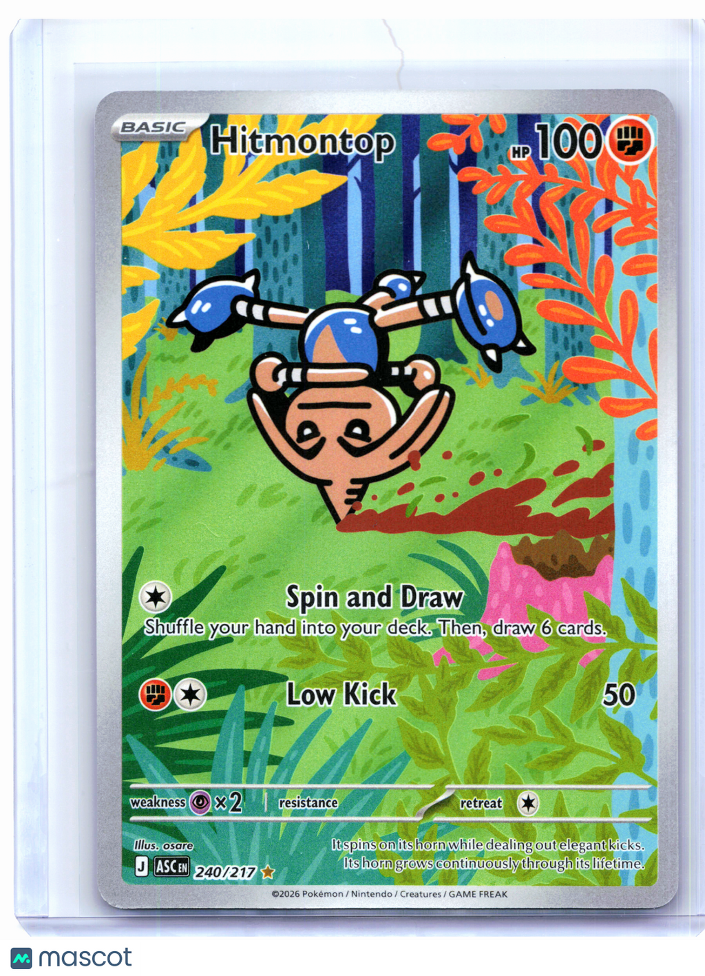 2026 Pokemon—Hitmontop #240/217 Ascended Heroes—Illustration Rare Holo