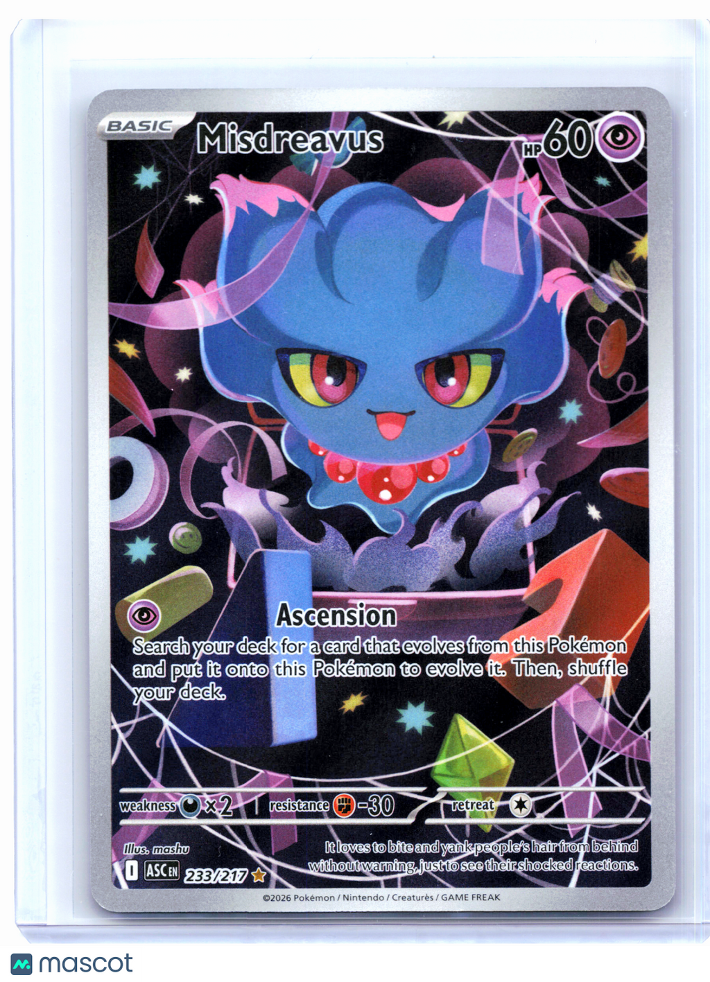 2026 Pokemon—Misdreavus #233/217 Ascended Heroes—Illustration Rare Holo