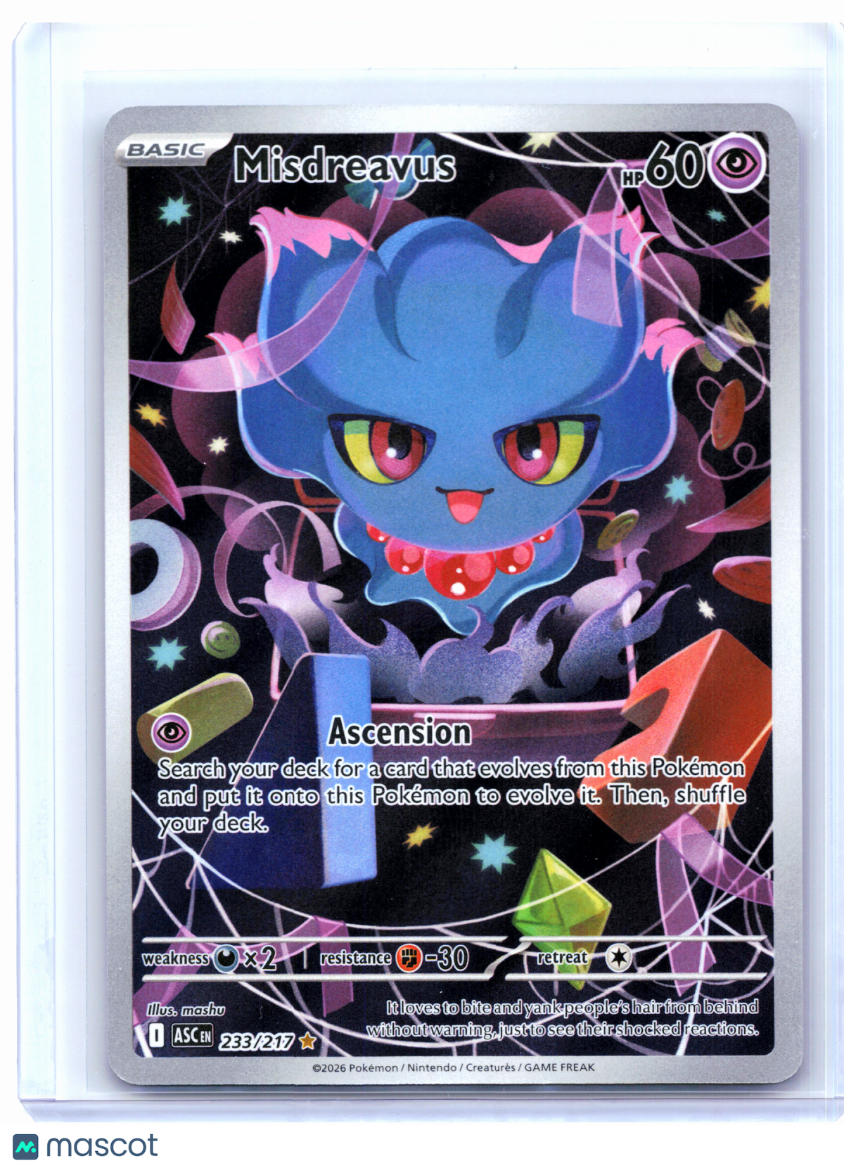 2026 Pokemon—Misdreavus #233/217 Ascended Heroes—Illustration Rare Holo
