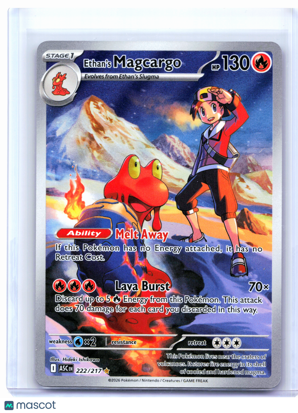 2026 Pokemon—Ethan's Magcargo #222/217 Ascended Heroes—Illustration Rare Holo