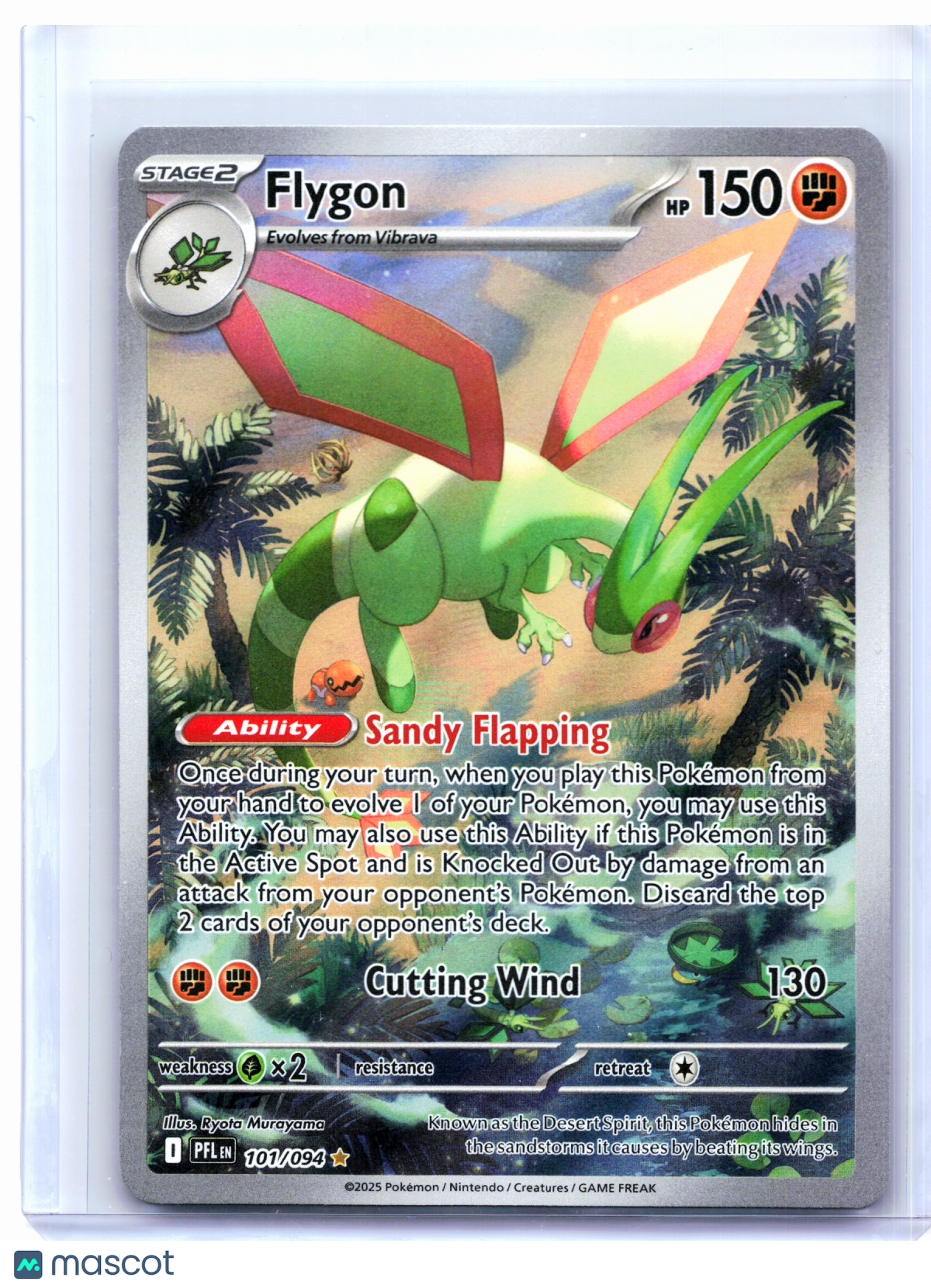 2025 Pokemon—Flygon #101/094 Phantasmal Flames—Illustration Rare Holo