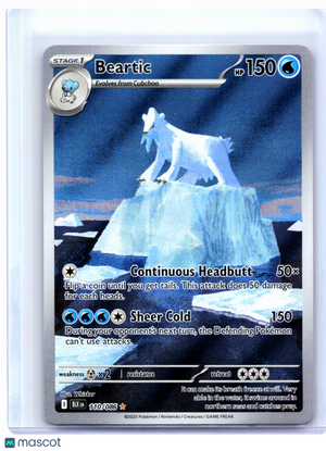2025 Pokemon—Beartic #110/086 Black Bolt—Illustration Rare Holo