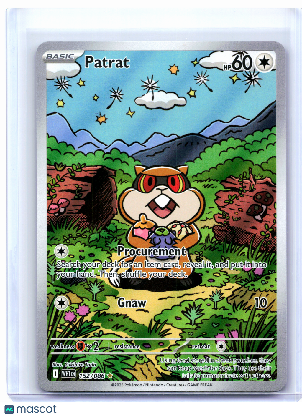 2025 Pokemon—Patrat #152/086 White Flare—Illustration Rare Holo