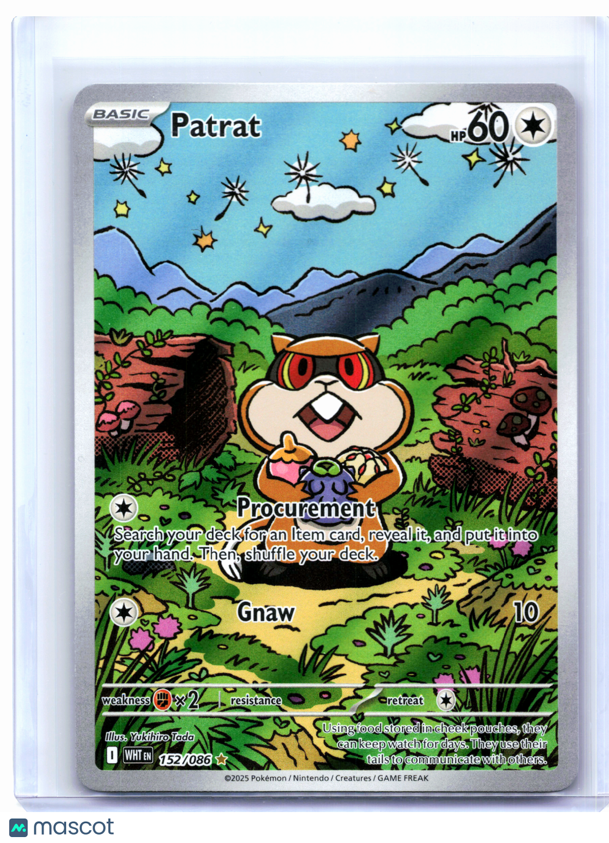 2025 Pokemon—Patrat #152/086 White Flare—Illustration Rare Holo
