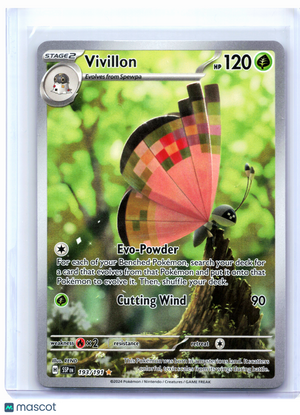 2024 Pokemon—Vivillon #193/191 Surging Sparks—Illustration Rare Holo