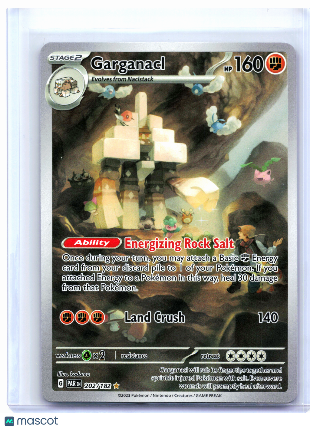 2023 Pokemon—Garganacl #202/182 Paradox Rift—Illustration Rare Holo