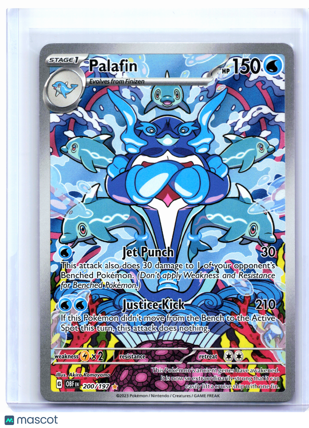 2023 Pokemon—Palafin #200/197 Obsidian Flames—Illustration Rare Holo