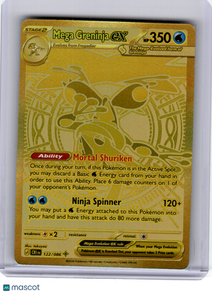 2026 Pokemon—Mega Greninja ex #122 Chaos Rising—Hyper Rare Gold
