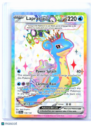 2024 Pokemon—Lapras ex #158/142 Stellar Crown—Ultra Rare Holo