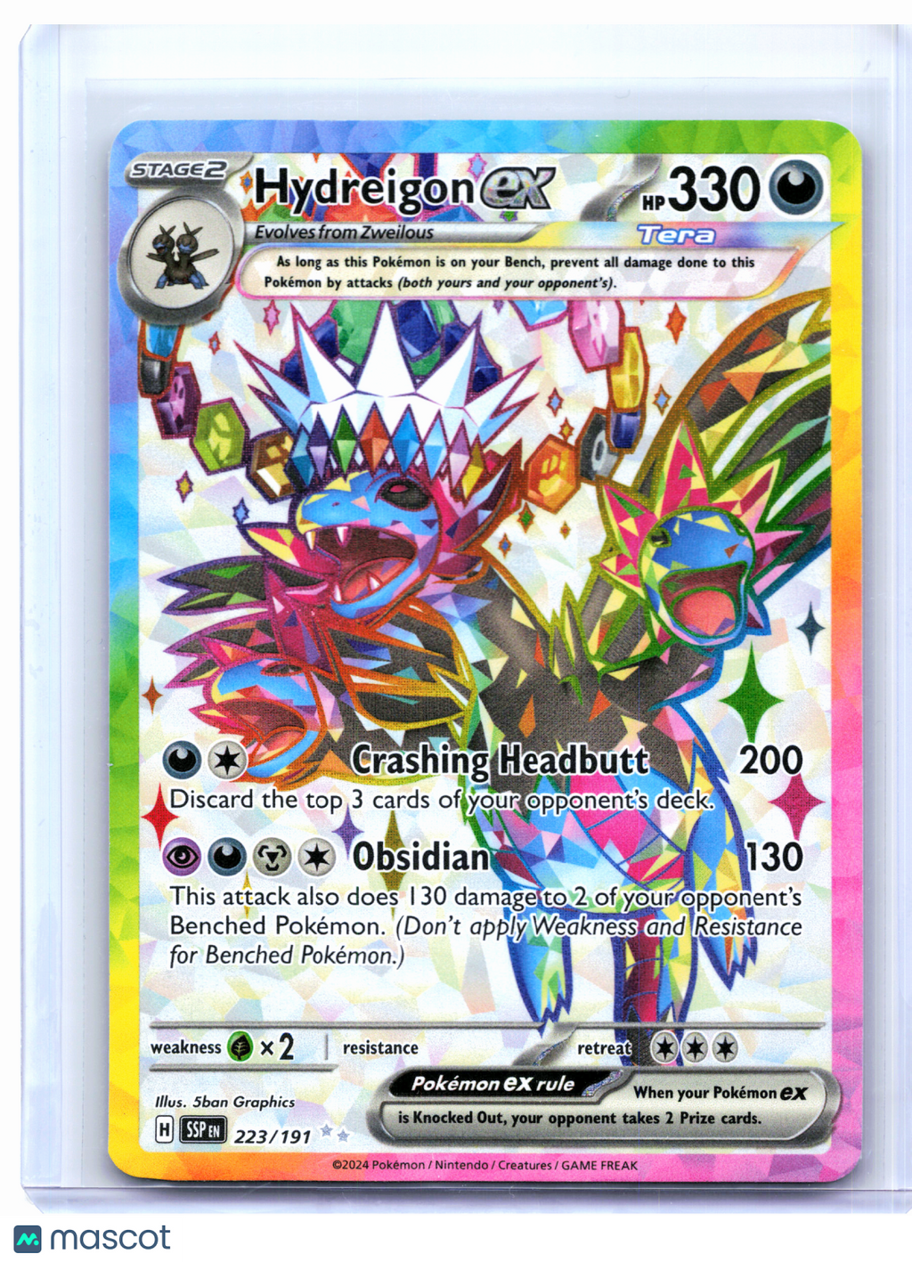 2024 Pokemon—Hydreigon ex #223/191 Surging Sparks—Ultra Rare Holo