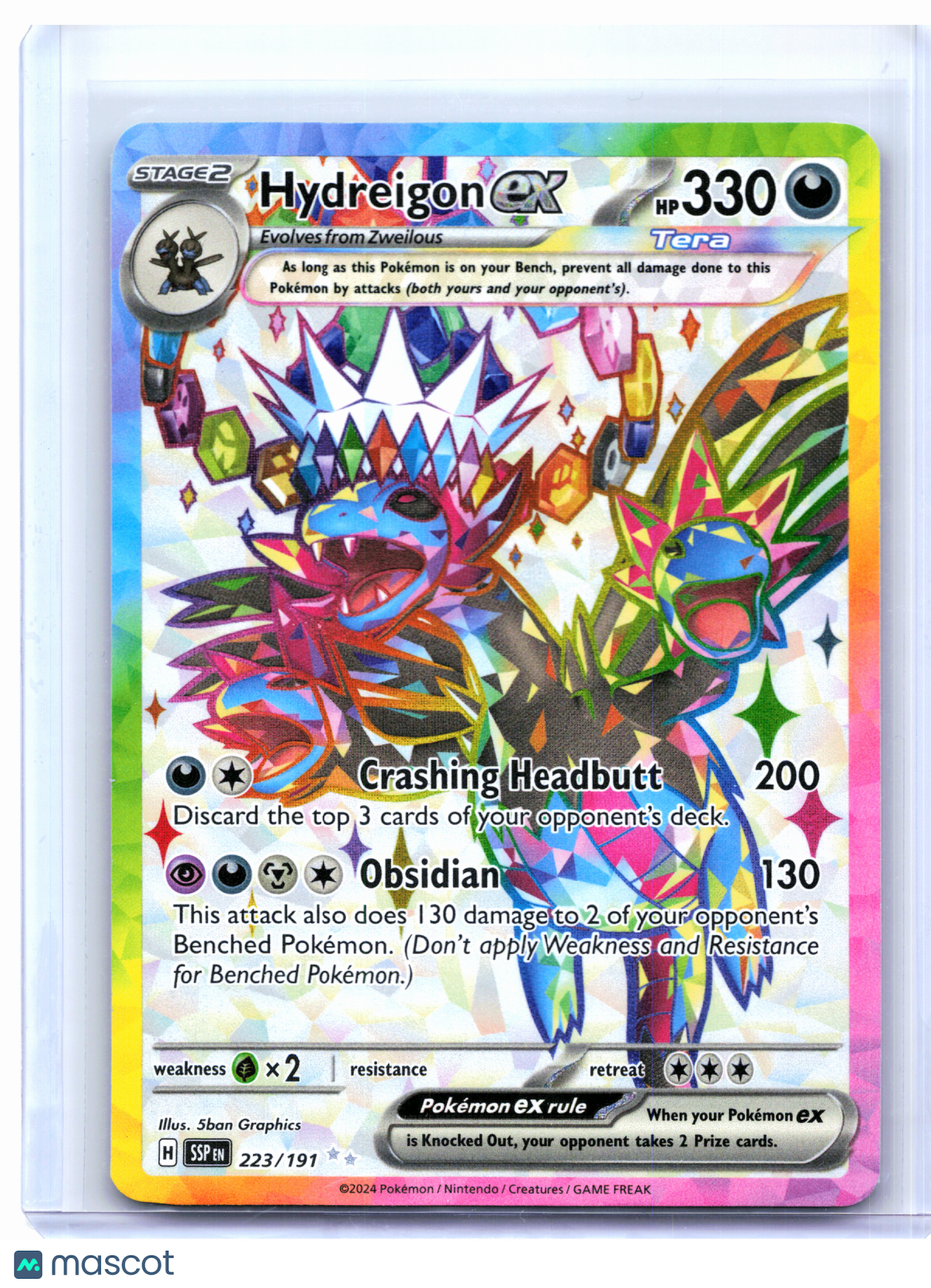 2024 Pokemon—Hydreigon ex #223/191 Surging Sparks—Ultra Rare Holo