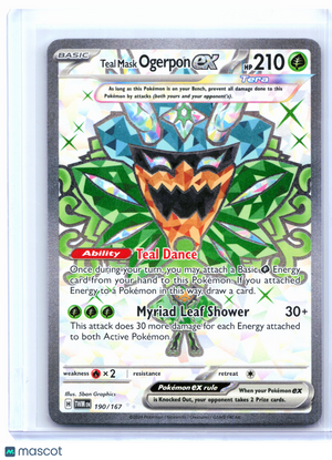 2024 Pokemon—Teal Mask Ogerpon ex #190/167 Twilight Masquerade—Ultra Rare Holo
