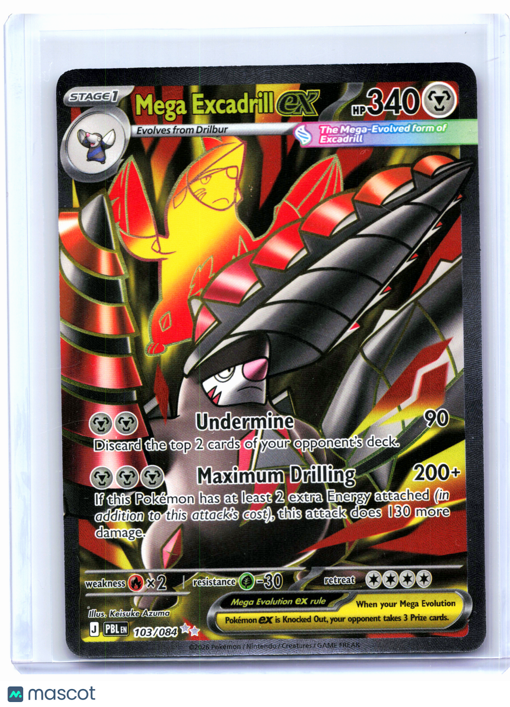 2026 Pokemon—Mega Excadrill ex #103/084 Pitch Black—Ultra Rare Holo
