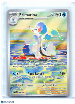 2026 Pokemon—Primarina #088/084 Pitch Black—Illustration Rare Holo
