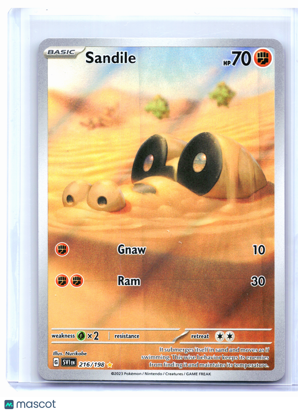 2023 Pokemon—Sandile #216/198 SV1—Illustration Rare Holo [Lightly Played]