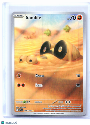 2023 Pokemon—Sandile #216/198 SV1—Illustration Rare Holo [Lightly Played]