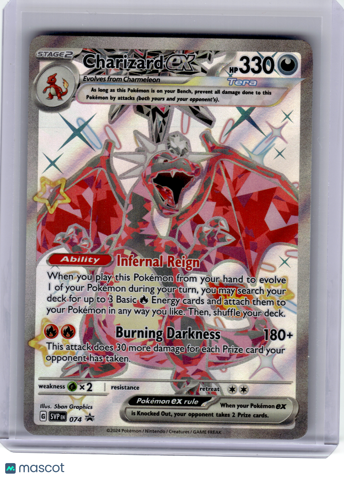 2024 Pokemon—Charizard EX #074 Scarlet & Violet—Black Star Promo Holo