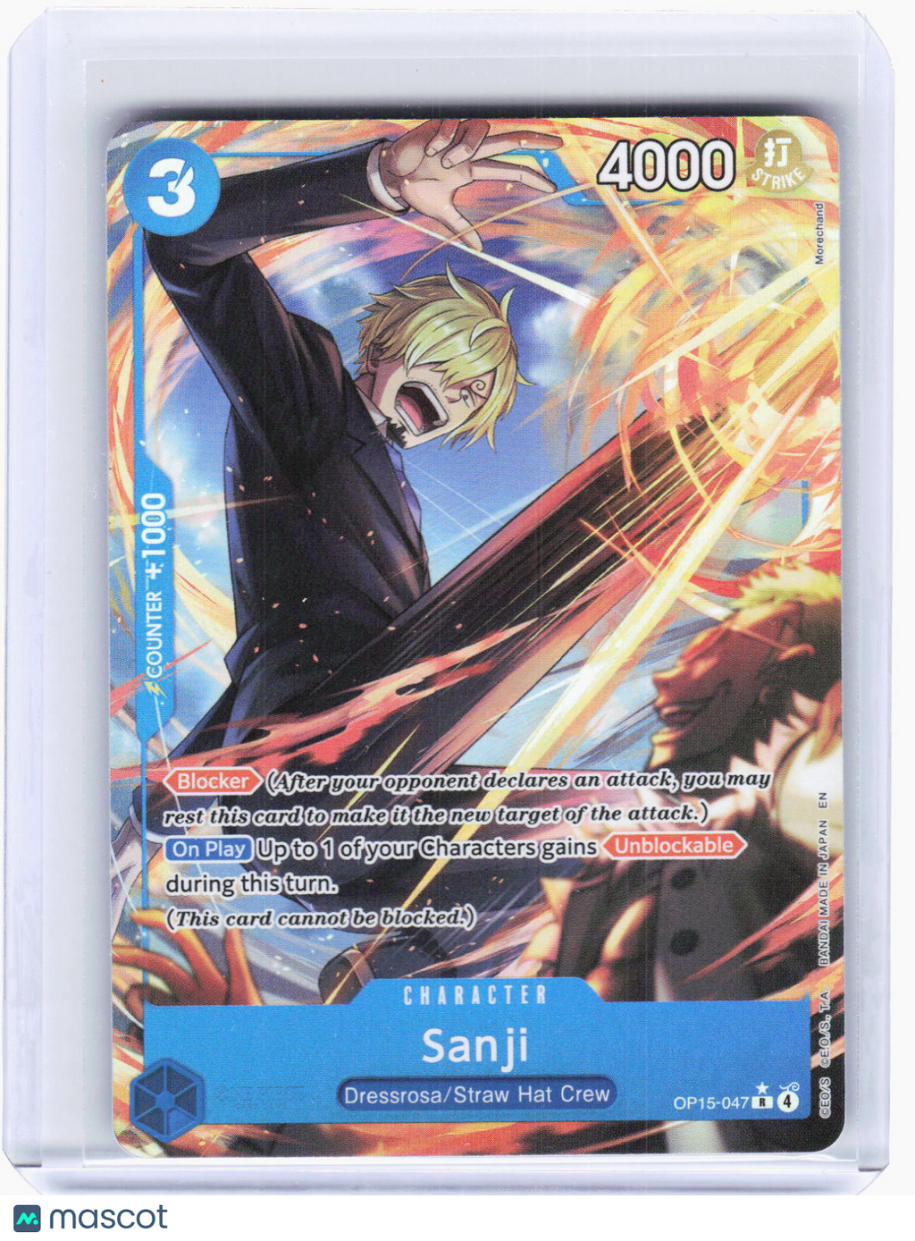 2023 One Piece Card Game—Sanji (Alt Art) #OP15-047 —Rare Foil