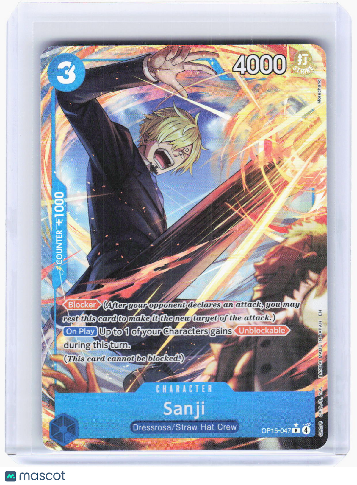 2023 One Piece Card Game—Sanji (Alt Art) #OP15-047 Adventure on Kami's Island—R