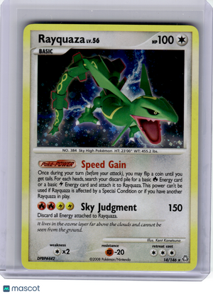 2008 Pokemon—Rayquaza #14 Legends Awakened—Rare Holo
