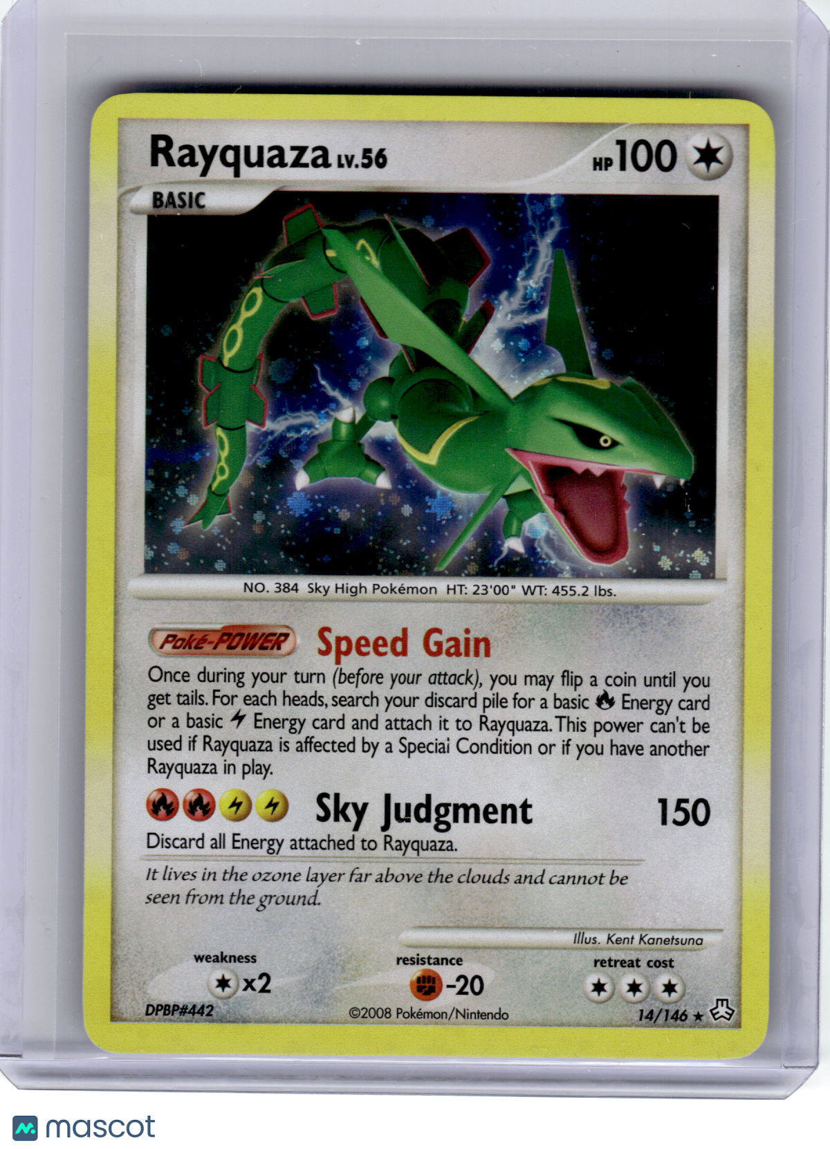 2008 Pokemon—Rayquaza #14 Legends Awakened—Rare Holo
