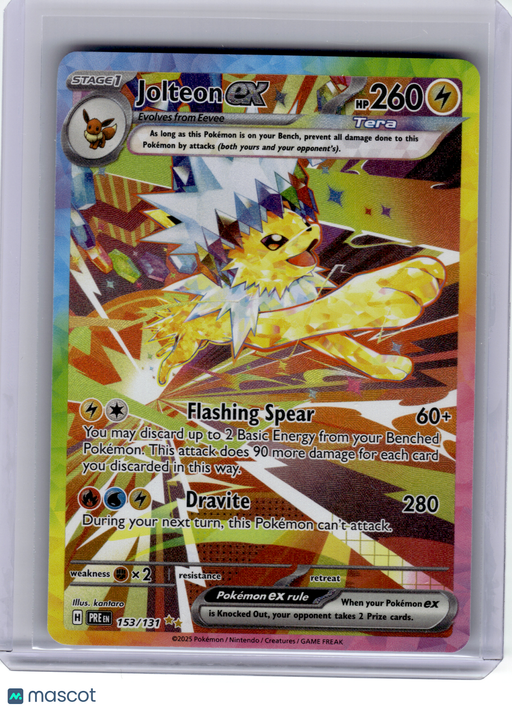 2025 Pokemon—Jolteon EX #153 Prismatic Evolutions—SIR Holo [Lightly Played]
