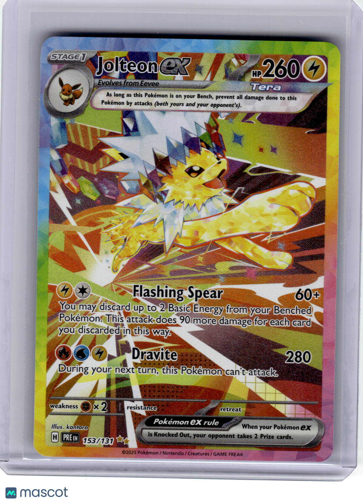 2025 Pokemon—Jolteon EX #153 Prismatic Evolutions—SIR Holo [Lightly Played]