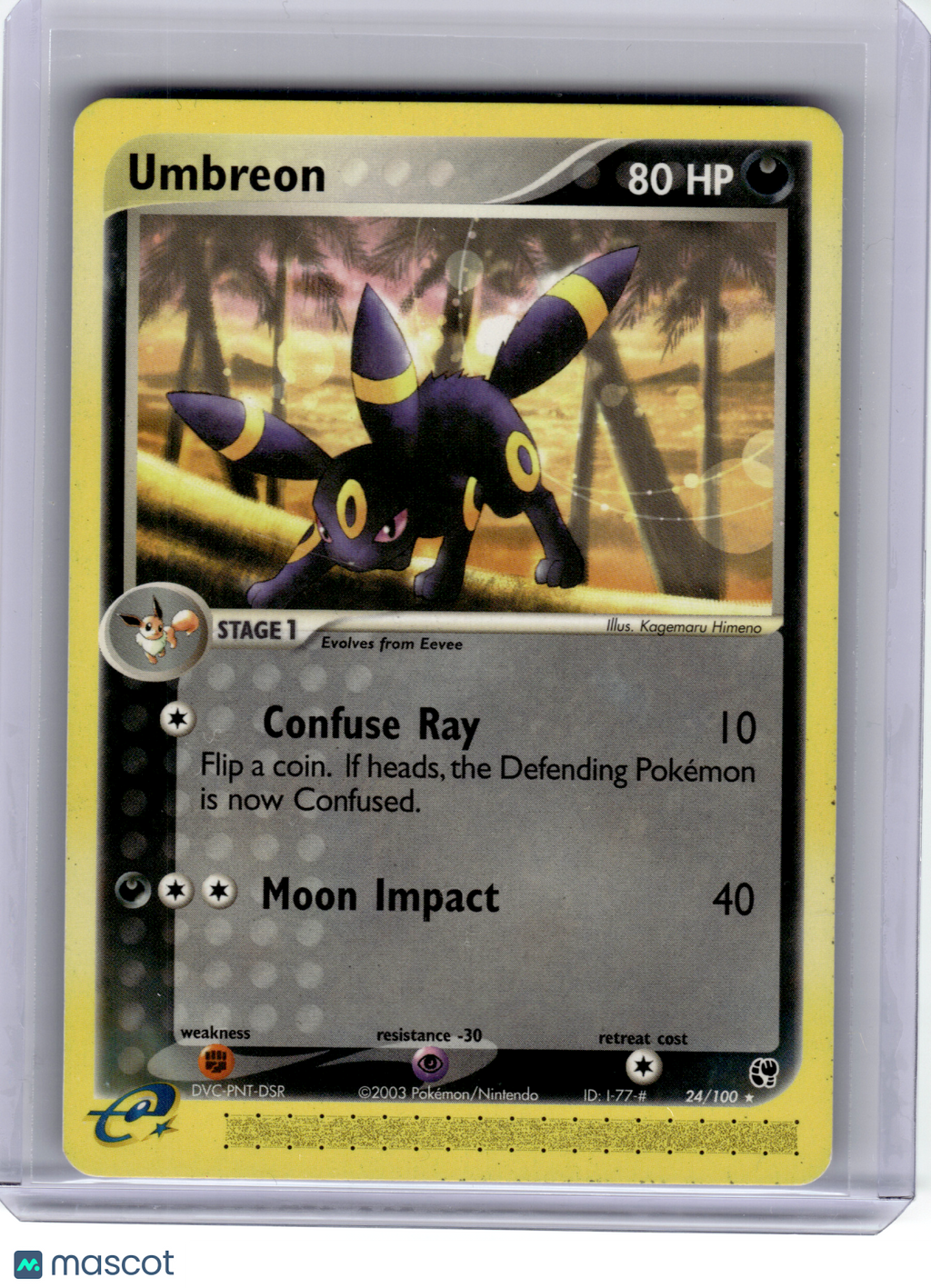 2003 Pokemon—Umbreon #24 EX Sandstorm—Rare Holo [Moderately Played]