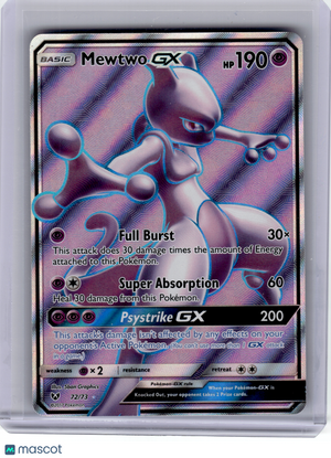 2017 Pokemon—Mewtwo GX #72 Shining Legends—Ultra Rare Holo [Moderately Played]