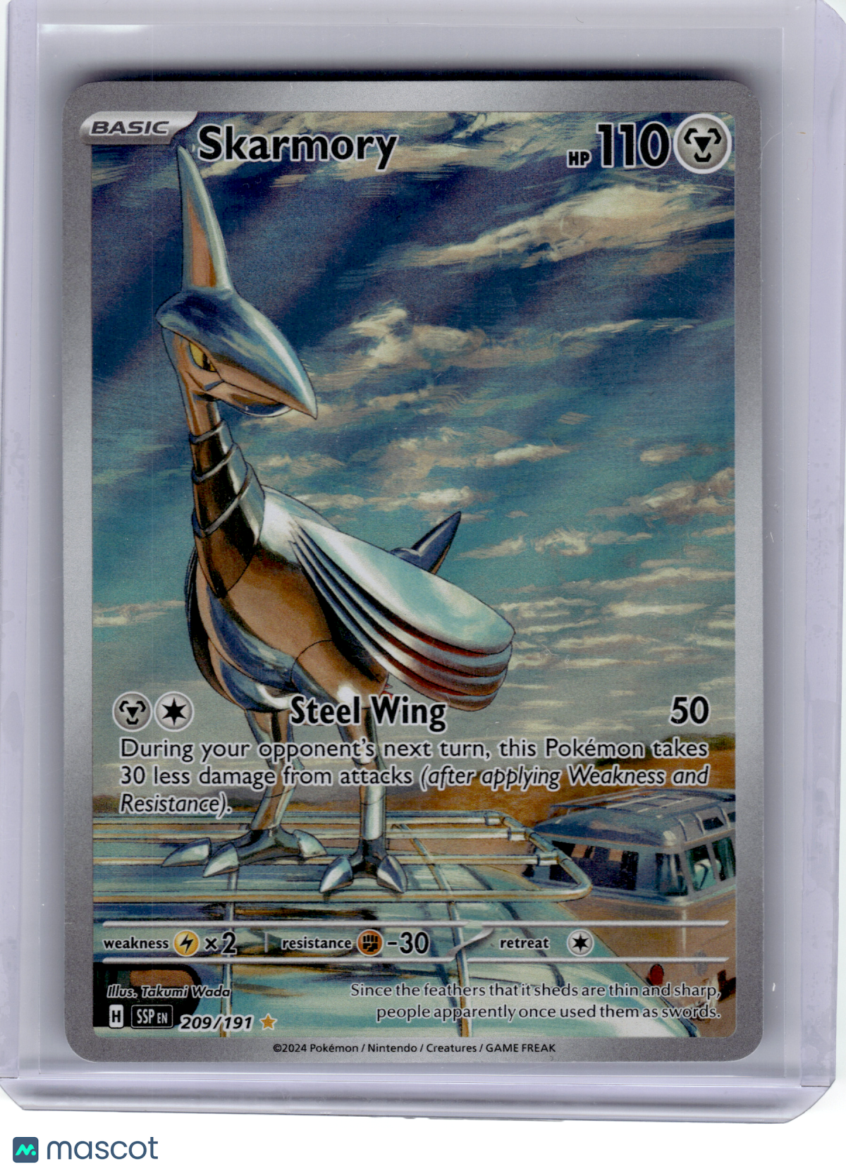 2024 Pokemon—Skarmory #209 Surging Sparks—Illustration Rare Holo