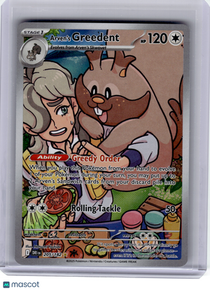 2025 Pokemon—Arven's Greedent #205 Destined Rivals—Illustration Rare Holo