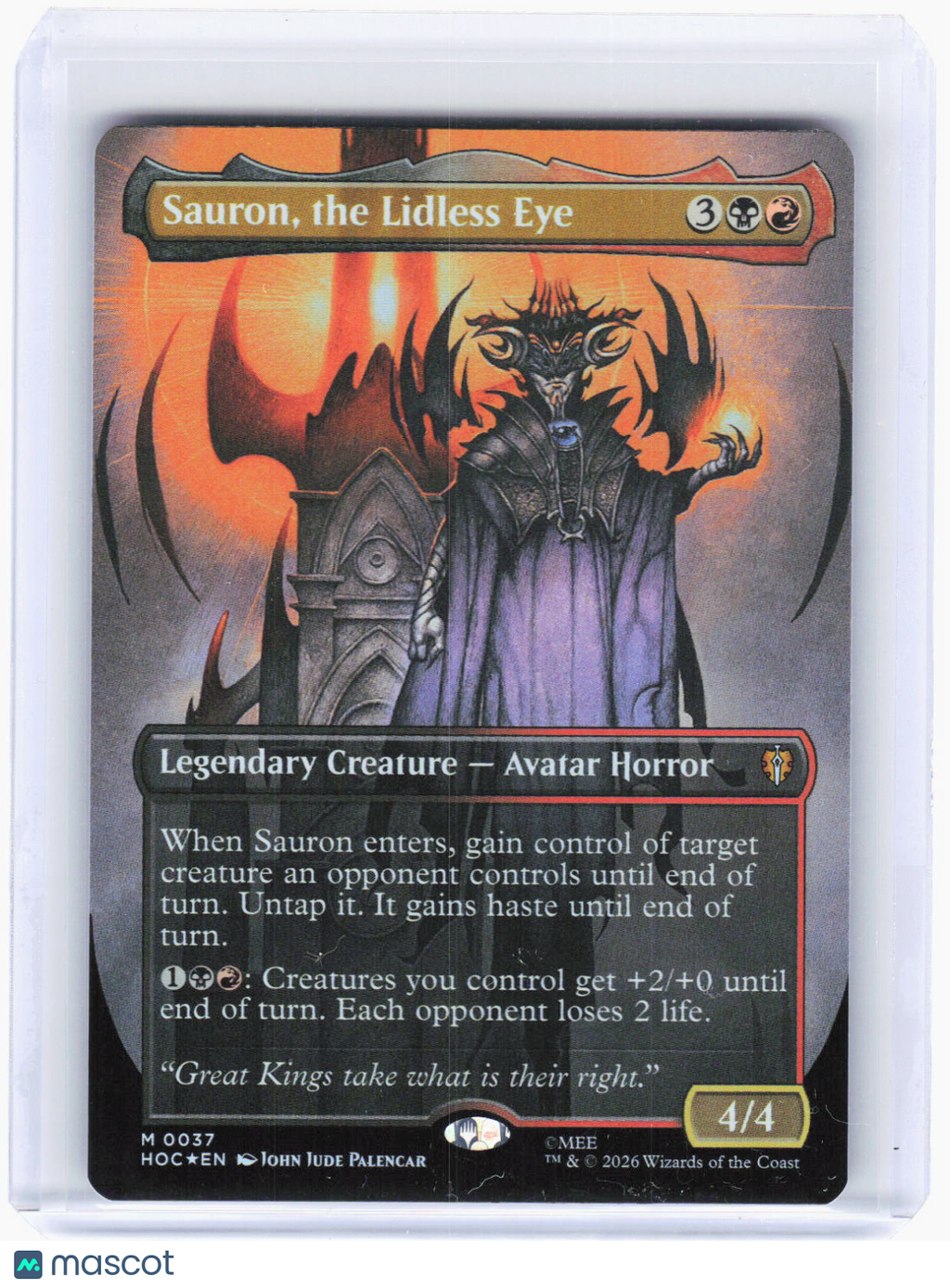2026 Magic: The Gathering—Sauron, the Lidless Eye #37 (HOC)—Mythic Foil
