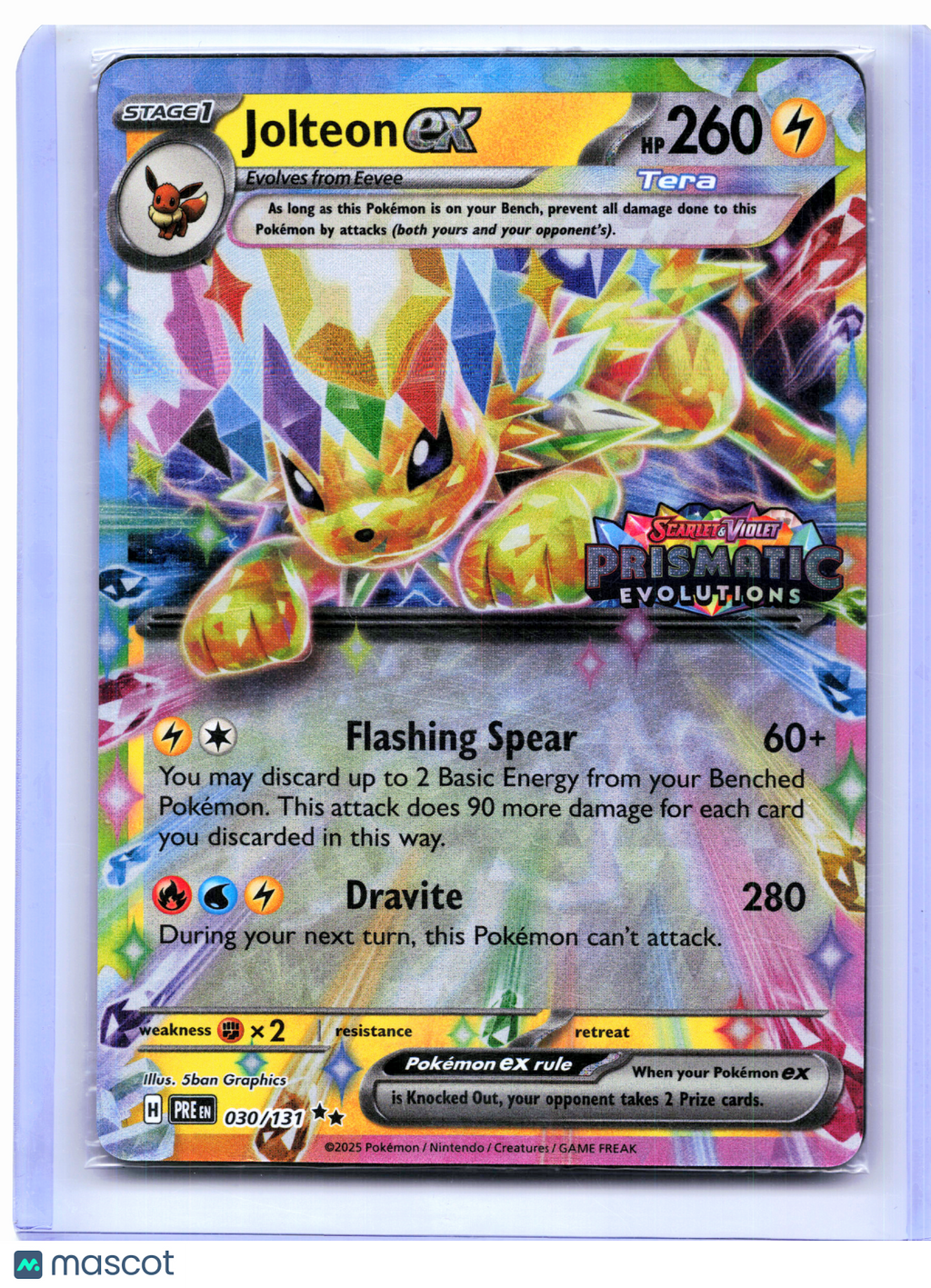 2025 Pokemon—Jolteon ex (Prismatic Evolutions Stamp) #030/131—Promo [Sealed]