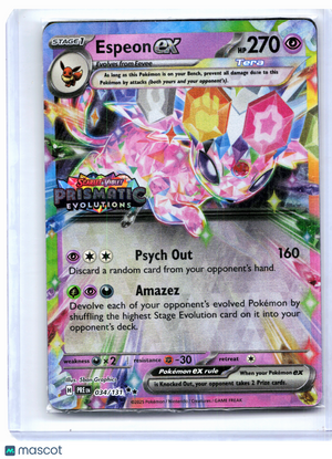 2025 Pokemon—Espeon ex (Prismatic Evolutions Stamp) #034/131—Promo Holo [Sealed]