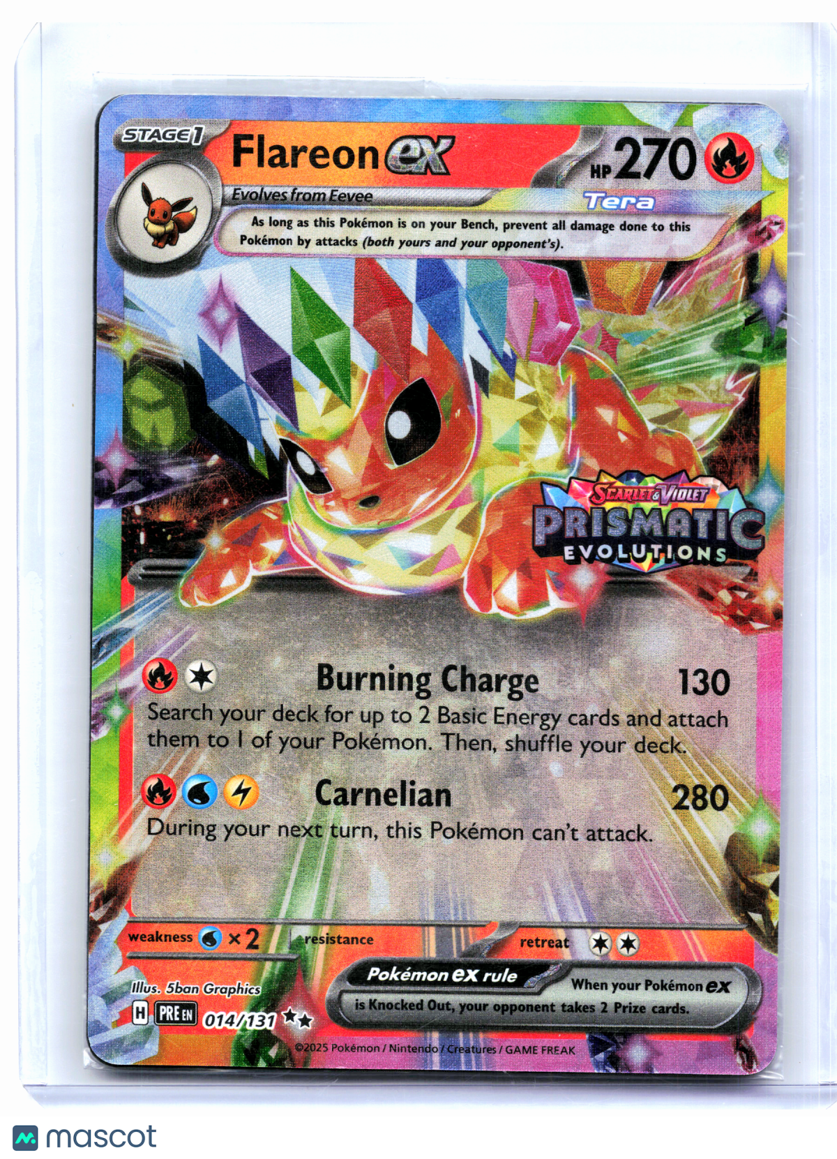 2025 Pokemon—Flareon ex (Prismatic Evolutions Stamp) #014/131—Promo [Sealed]