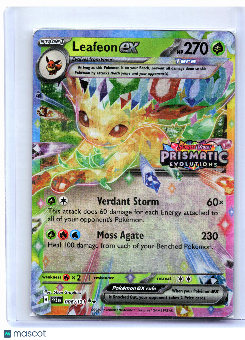 2025 Pokemon—Leafeon ex (Prismatic Evolutions Stamp) #006/131—Promo [Sealed]