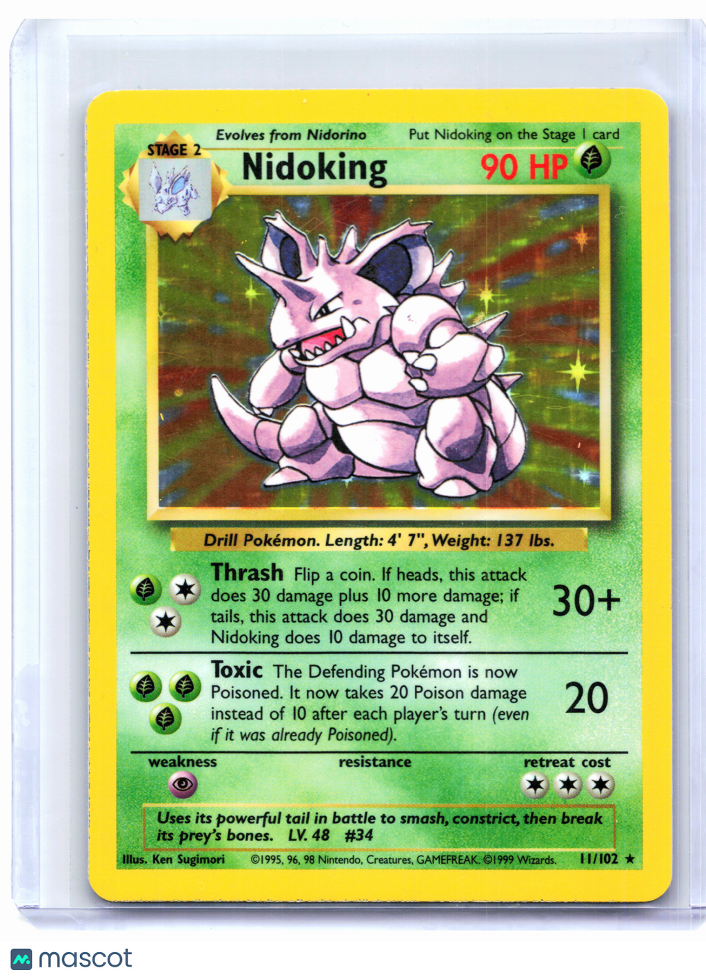 1999 Pokemon—Nidoking #11/102 Base Set—Holo Rare [Lightly Played]