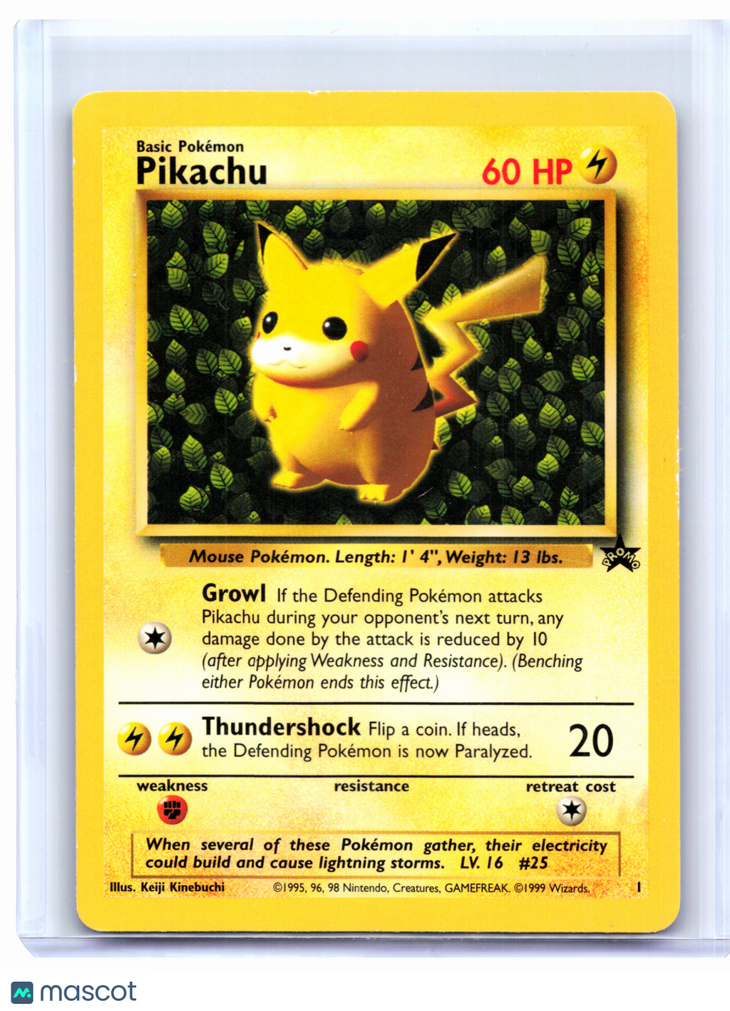 1999 Pokemon—Pikachu #1 WoTC Promo—Black Star Promo Nonholo [Heavily Played]