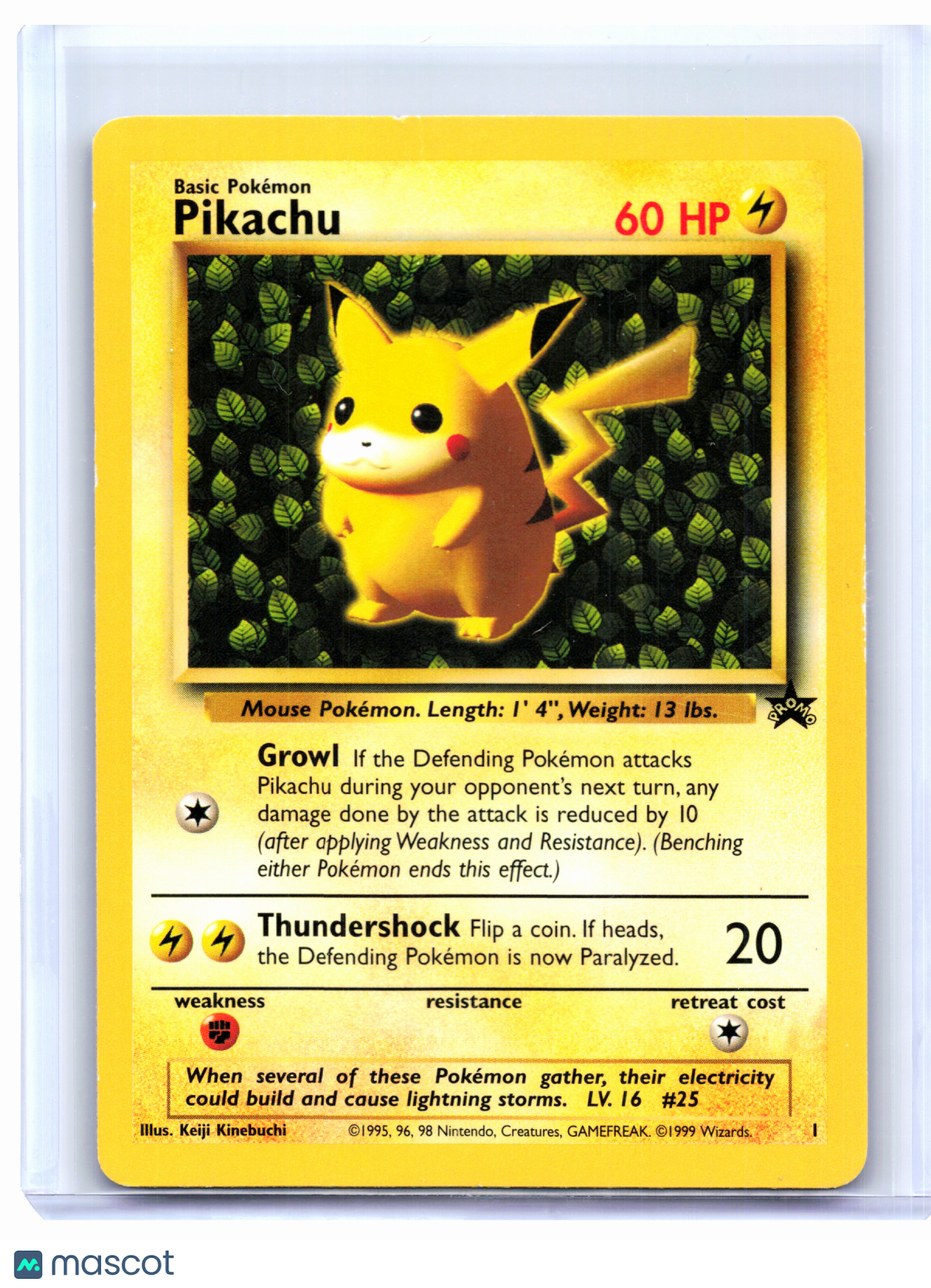 1999 Pokemon—Pikachu #1 WoTC Promo—Black Star Promo Nonholo [Heavily Played]