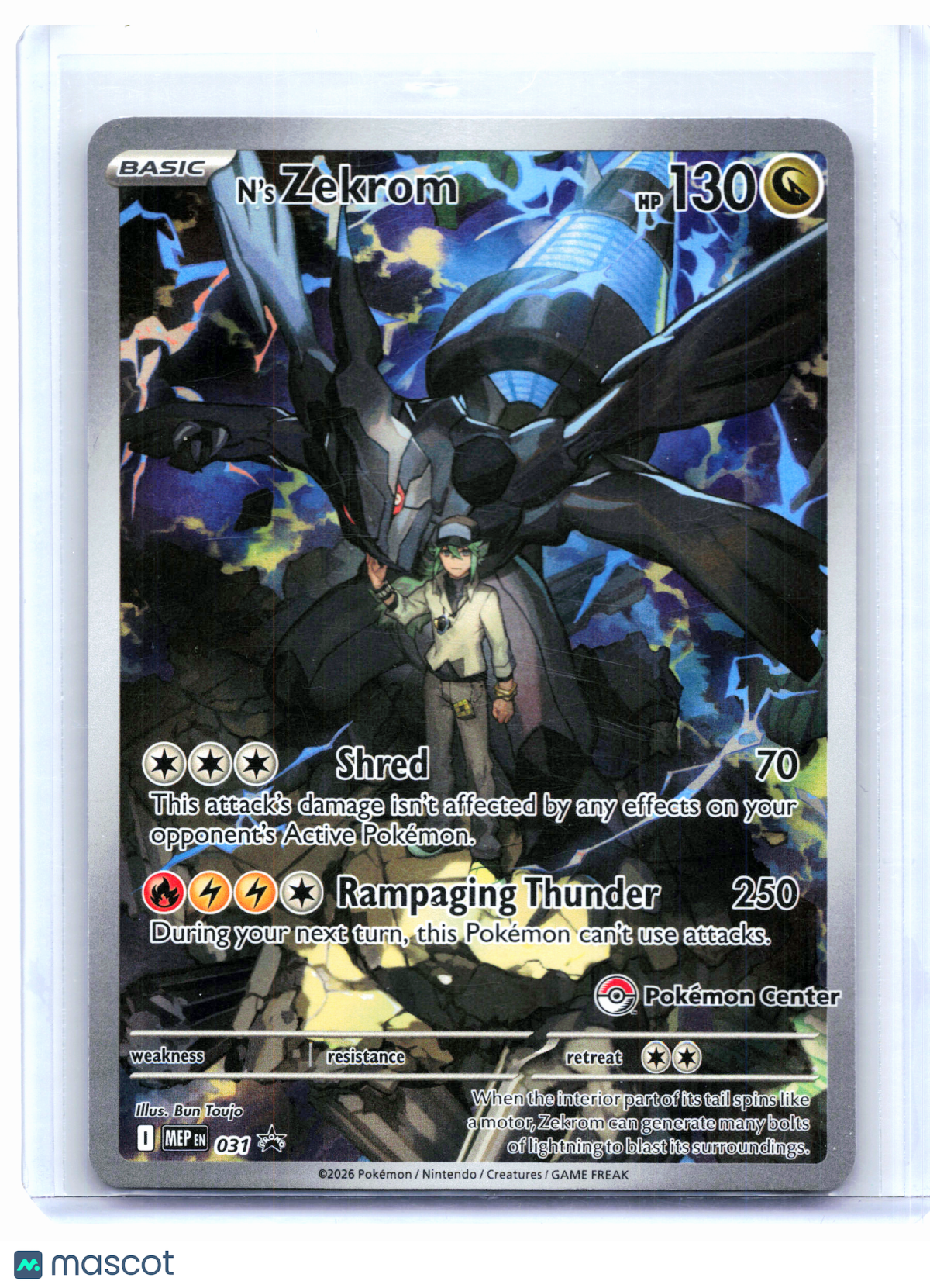 2026 Pokemon—N's Zekrom (Pokemon Center) #031 MEP—Black Star Promo Holo [LP]