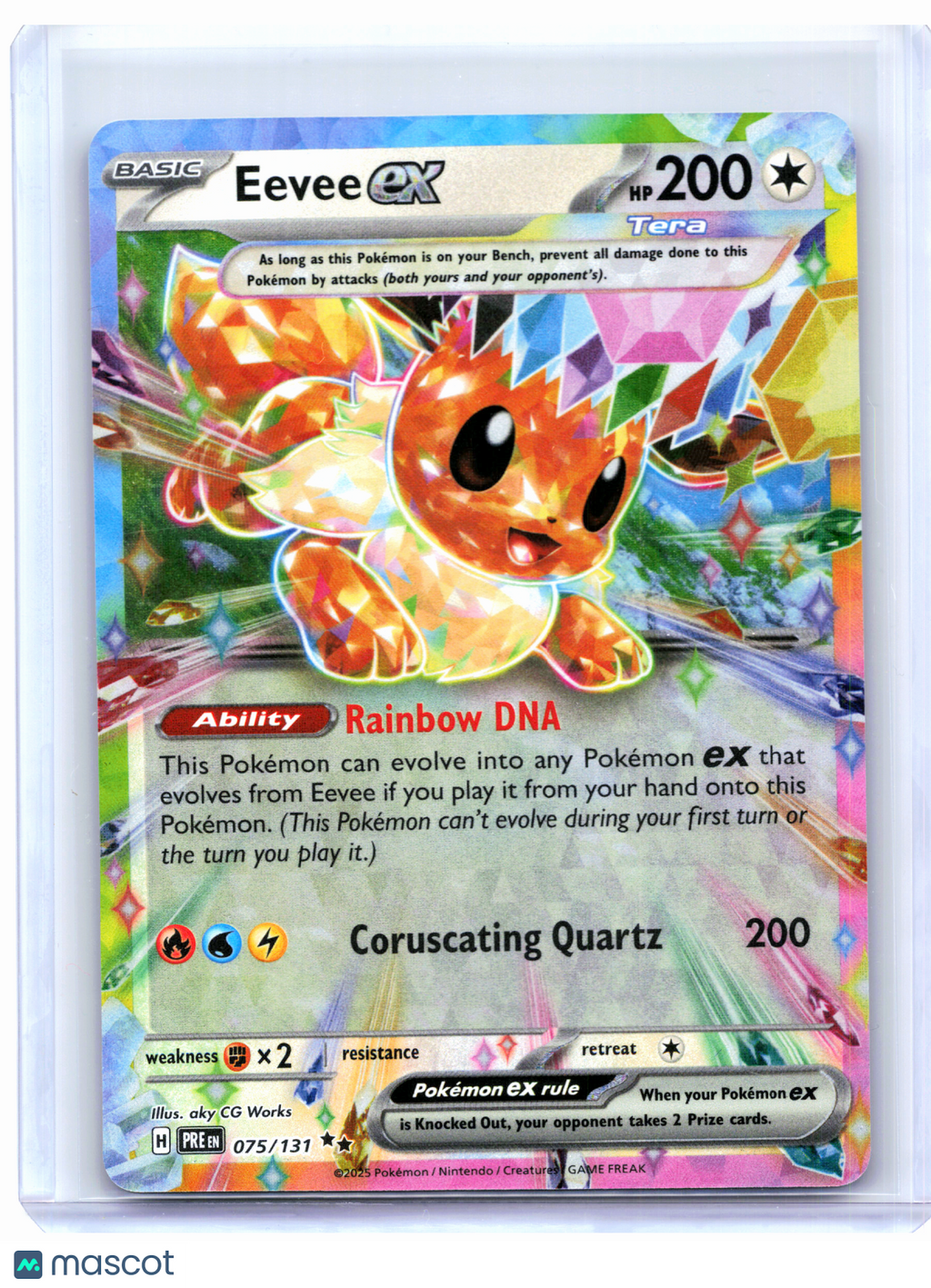 2025 Pokemon—Eevee ex #075/131 Prismatic Evolutions—Double Rare Holo
