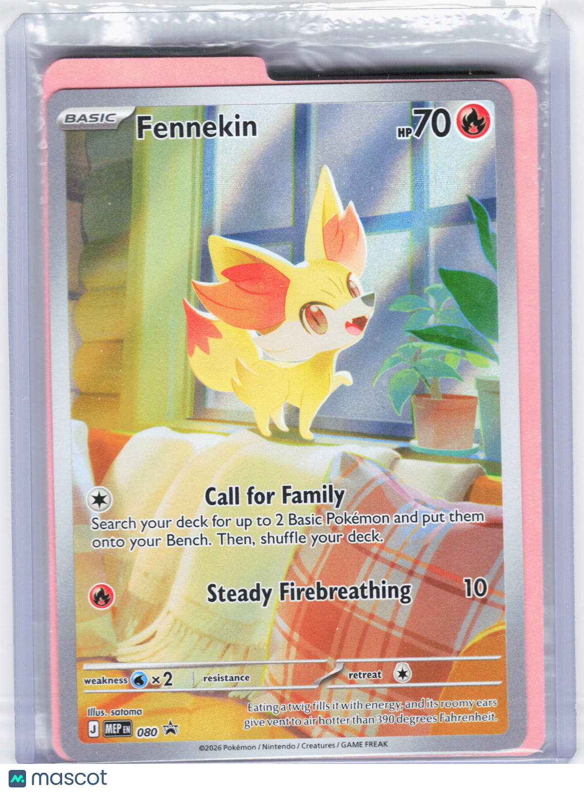 2026 Pokemon—Fennekin #080 Mega Evolution Promo—Black Star Promo Holo [Sealed]