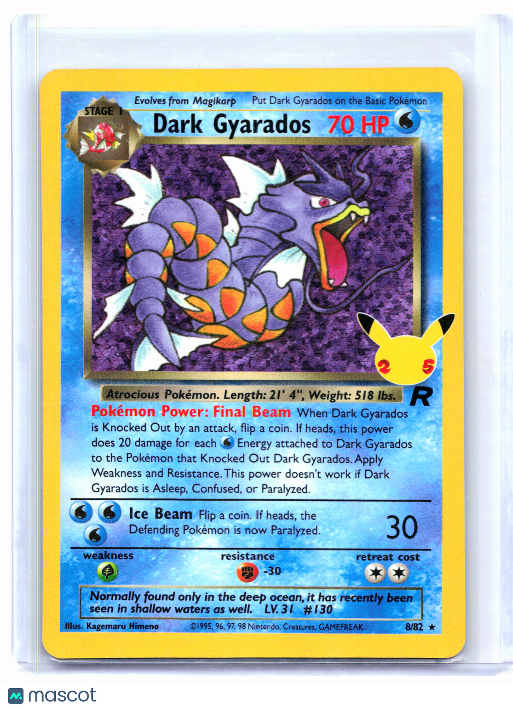 2021 Pokemon—Dark Gyarados #8/82 Celebrations: Classic Collection—CC Holo