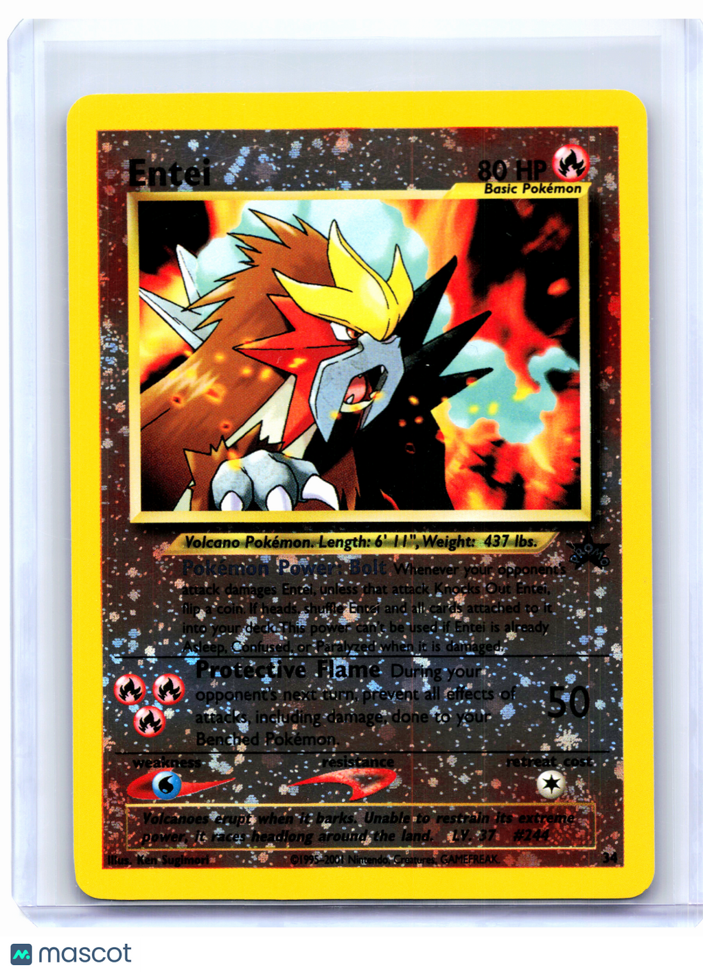2001 Pokemon—Entei #34 WoTC Promo—Black Star Promo Reverse Holo [Lightly Played]